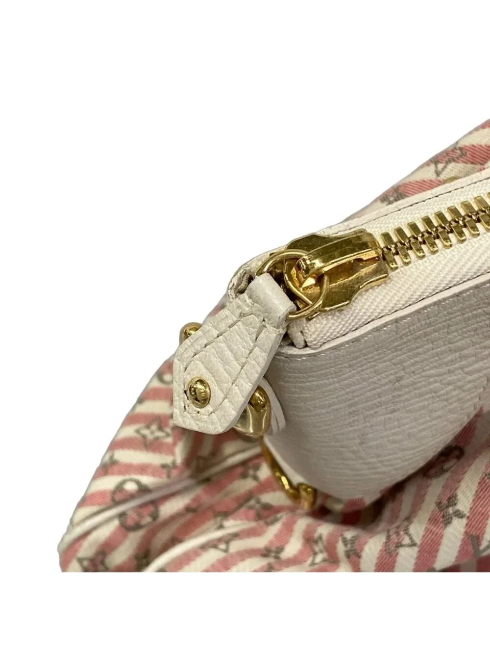 Louis Vuitton Handbag Monogram Mini Lin Croisette Marina GM Rouge Cotton Linen